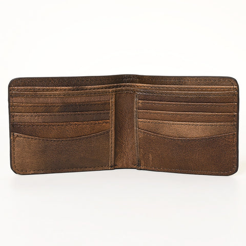 American Darling Hand-Tooled Leather Bifold Wallet -Floral Carved Purse