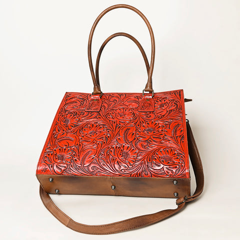 American Darling Hand-Tooled Genuine Leather Western Crossbody Tote Bag