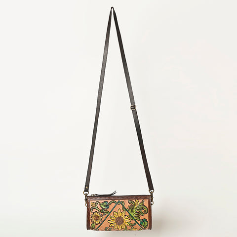 American Darling Sunflower Crossbody Hand-Tooled Leather Floral Western Bag