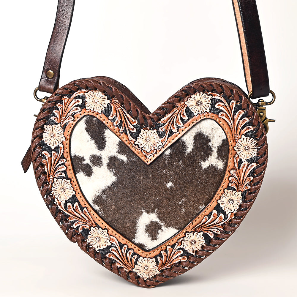 ADBGA476 American Darling Heart-Shaped Cowhide Canteen Tooled Leather Western Purse