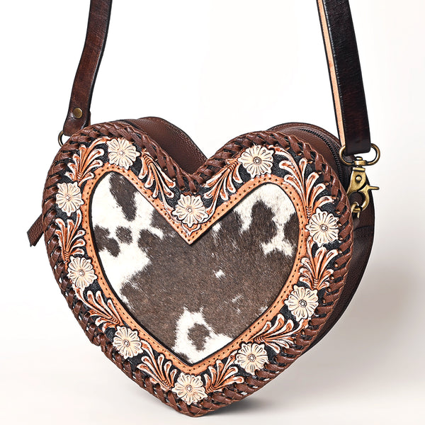 ADBGA476 American Darling Heart-Shaped Cowhide Canteen Tooled Leather Western Purse