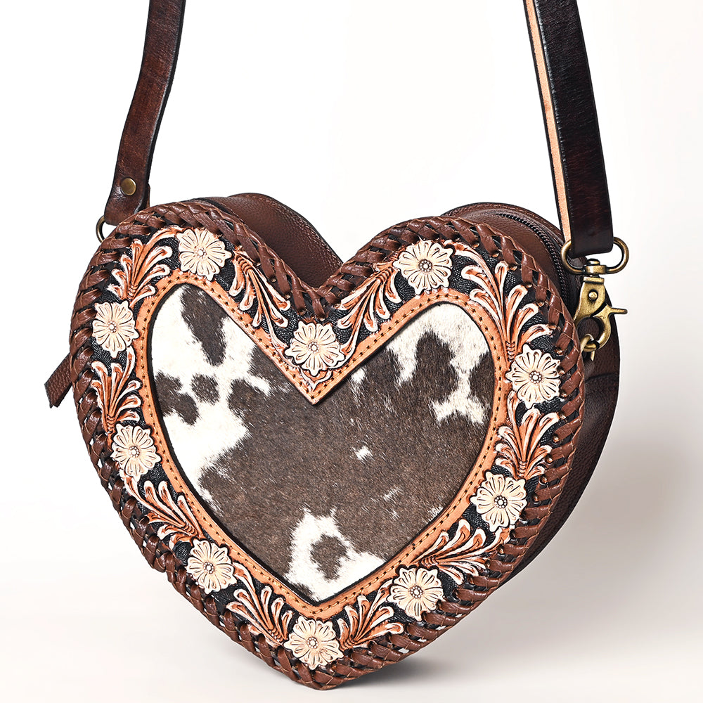 ADBGA476 American Darling Heart-Shaped Cowhide Canteen Tooled Leather Western Purse