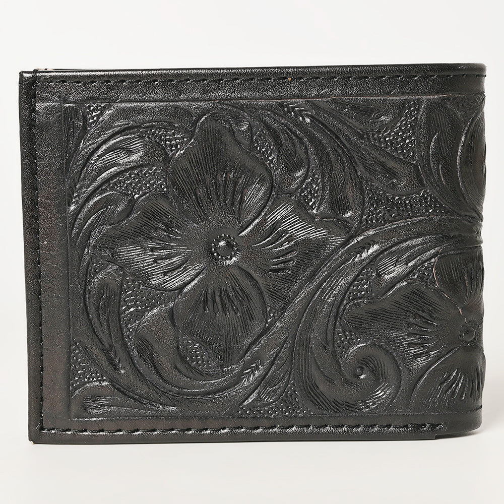 American Darling Hand Tooled Leather Bifold Wallet | Floral Carved Purse