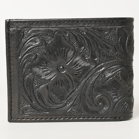 American Darling Hand Tooled Leather Bifold Wallet -Floral Carved Purse