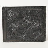 LC-ADBG1236 Hand-Tooled Leather Wallet - Western Floral Bifold Design