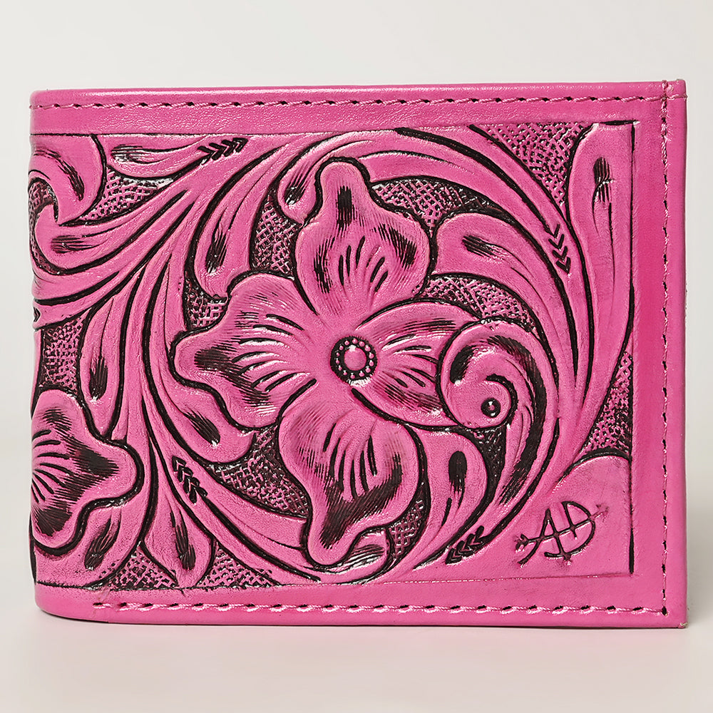 American Darling Hand Tooled Leather Bifold Wallet | Floral Carved Purse