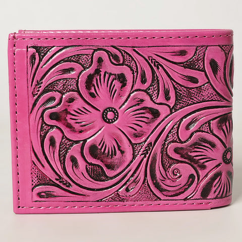 American Darling Hand Tooled Leather Bifold Wallet -Floral Carved Purse