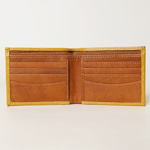 American Darling Hand Tooled Leather Bifold Wallet -Floral Carved Purse