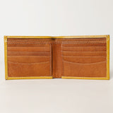 LC-ADBG1236 Hand-Tooled Leather Wallet - Western Floral Bifold Design