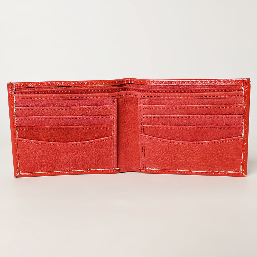 American Darling Hand Tooled Leather Bifold Wallet | Floral Carved Purse