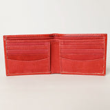LC-ADBG1236 Hand-Tooled Leather Wallet - Western Floral Bifold Design