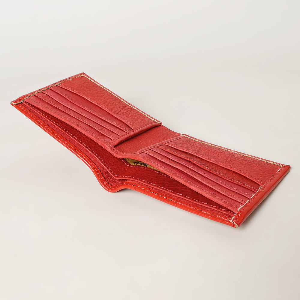 American Darling Hand Tooled Leather Bifold Wallet | Floral Carved Purse