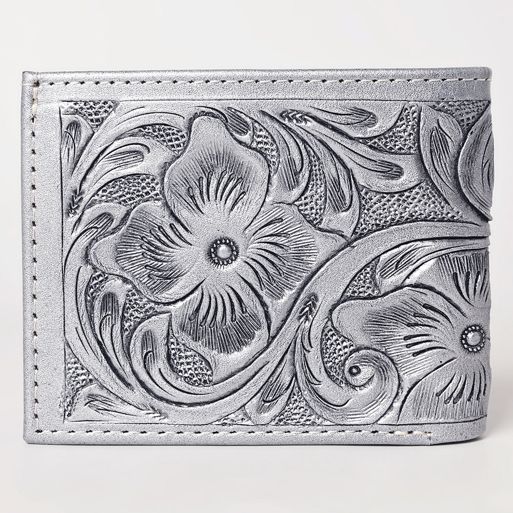 American Darling Hand Tooled Leather Bifold Wallet | Floral Carved Purse
