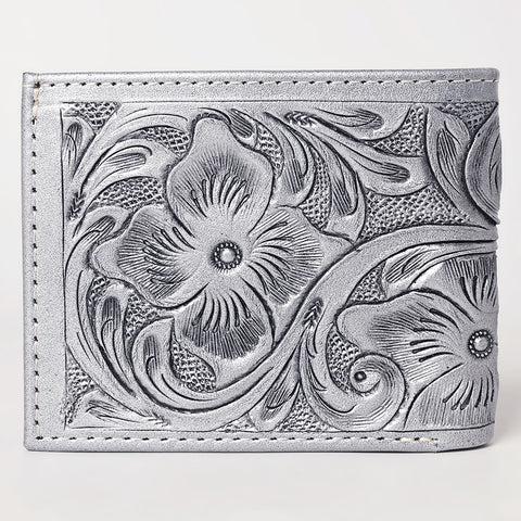 American Darling Hand Tooled Leather Bifold Wallet -Floral Carved Purse