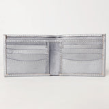LC-ADBG1236 Hand-Tooled Leather Wallet - Western Floral Bifold Design