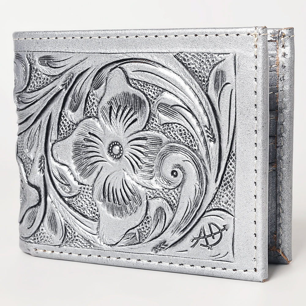 American Darling Hand Tooled Leather Bifold Wallet | Floral Carved Purse