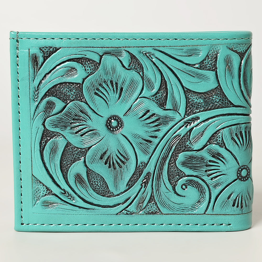 American Darling Hand Tooled Leather Bifold Wallet | Floral Carved Purse