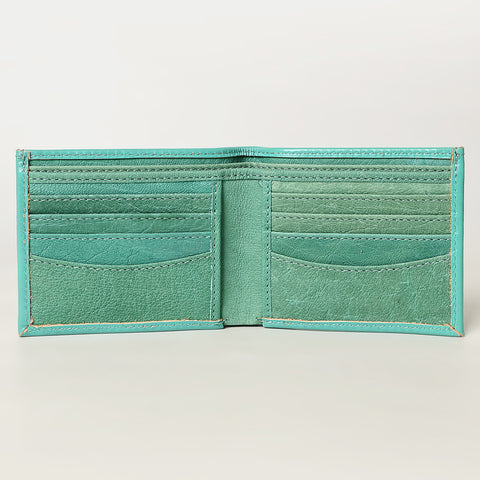 American Darling Hand Tooled Leather Bifold Wallet -Floral Carved Purse
