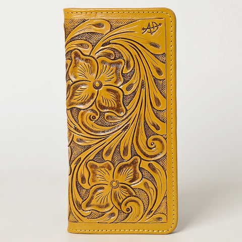 American Darling Hand-Tooled Genuine Leather Western Wallet Handbag - Floral Carved Women Wallet