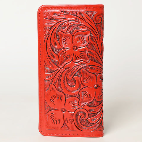 ADBG1269 American Darling Hand-Tooled Genuine Leather Western Wallet Handbag - Floral Carved Women Wallet