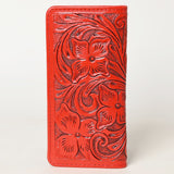 ADBG1269 Hand-Tooled Leather Long Wallet - Western Floral Rodeo Style