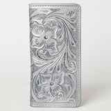 ADBG1269 Hand-Tooled Leather Long Wallet - Western Floral Rodeo Style