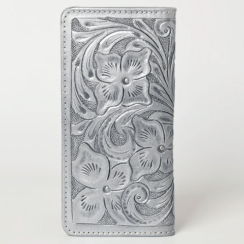 ADBG1269 American Darling Hand-Tooled Genuine Leather Western Wallet Handbag - Floral Carved Women Wallet