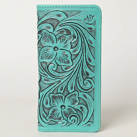ADBG1269 American Darling Hand-Tooled Genuine Leather Western Wallet Handbag - Floral Carved Women Wallet