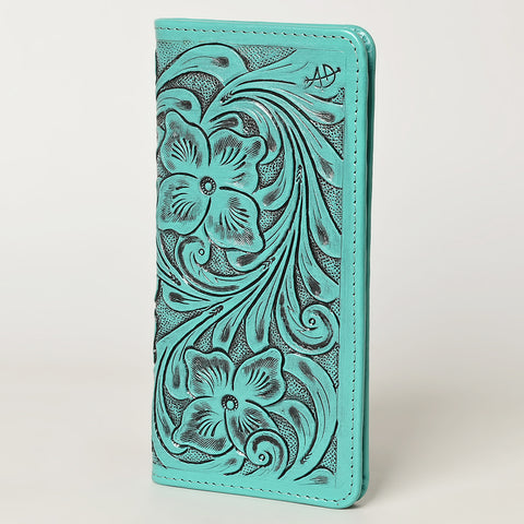 ADBG1269 American Darling Hand-Tooled Genuine Leather Western Wallet Handbag - Floral Carved Women Wallet