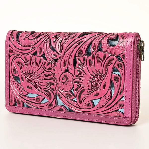 ADBG1321B Hand-Tooled Western Leather Crossbody Wallet - Genuine Cowhide Bag by American Darling