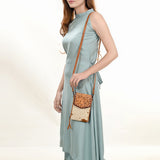 LC-ADBG822 Hair-On Cowhide Crossbody Phone Bag with Silver Speckles