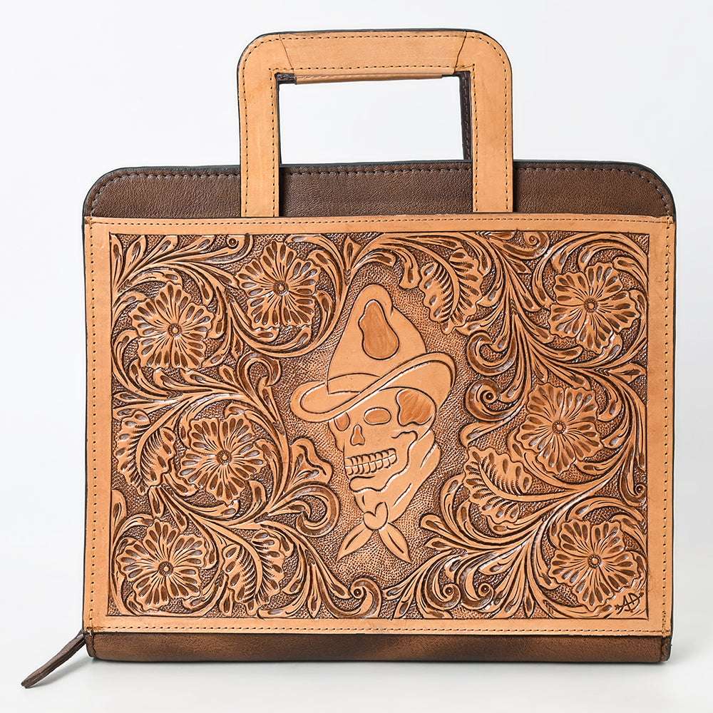 American Darling Western Hand Tooled Leather Briefcase Bag Genuine Leather