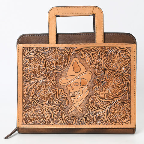 ADBG1194 American Darling Western Hand Tooled Leather Briefcase Bag Genuine Leather