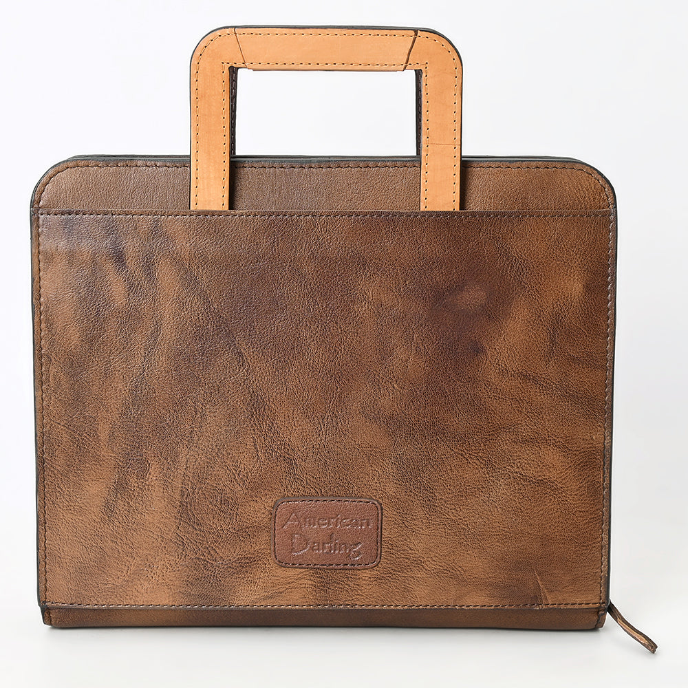 American Darling Western Hand Tooled Leather Briefcase Bag Genuine Leather