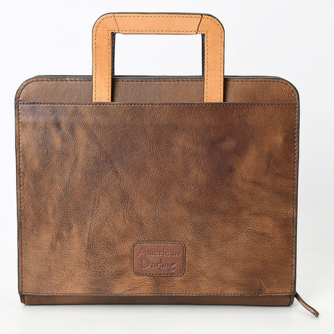 American Darling Western Hand Tooled Leather Briefcase Bag Genuine Leather