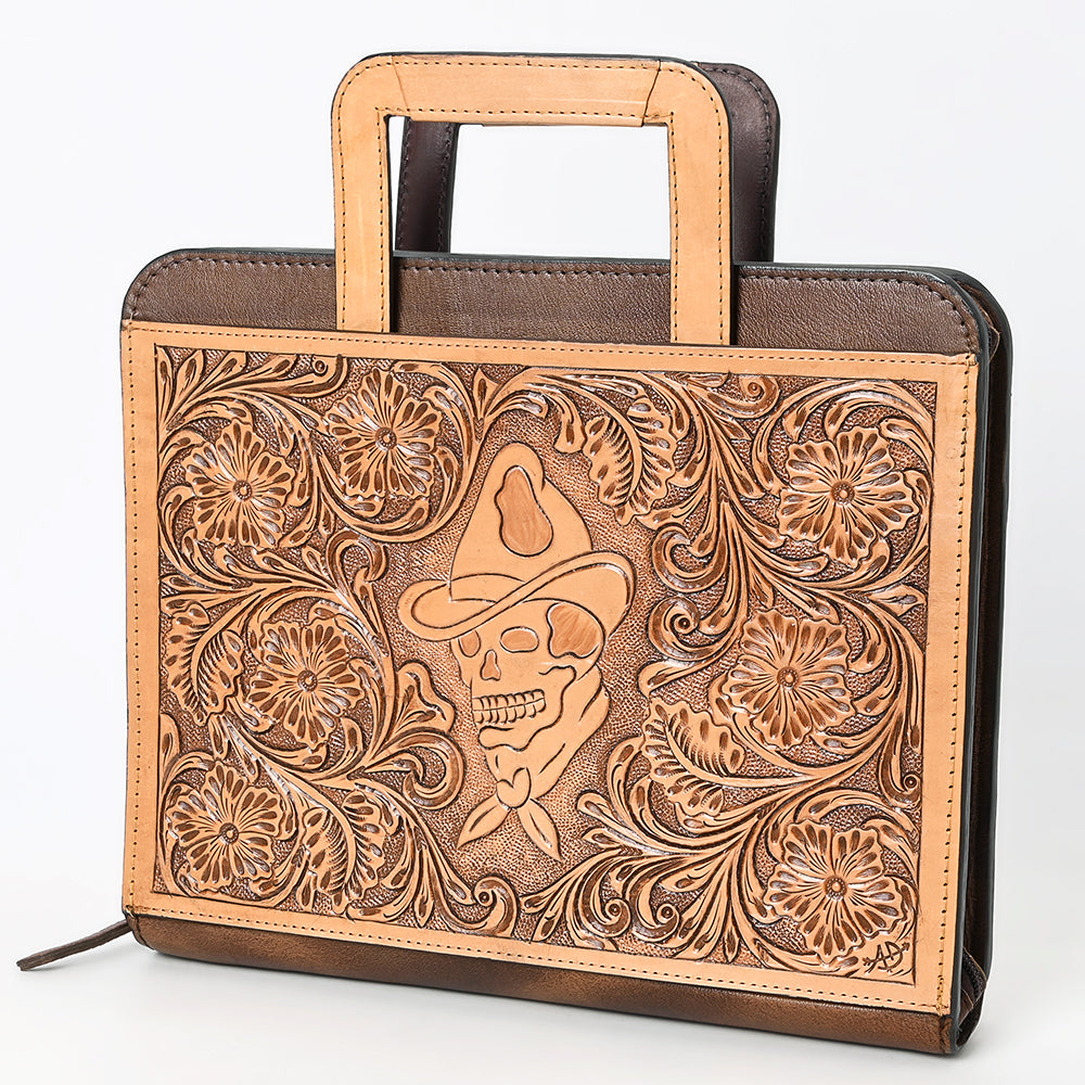 American Darling Western Hand Tooled Leather Briefcase Bag Genuine Leather