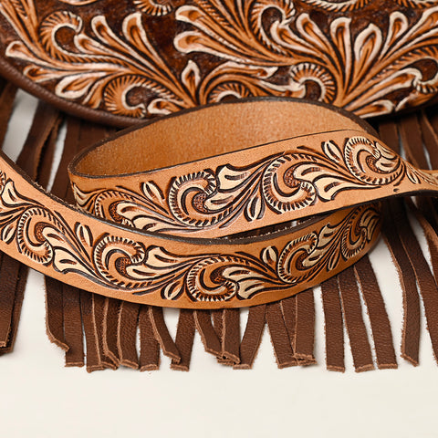 American Darling Hand Woven Saddle Blanket Canteen Bag Leather Fringes