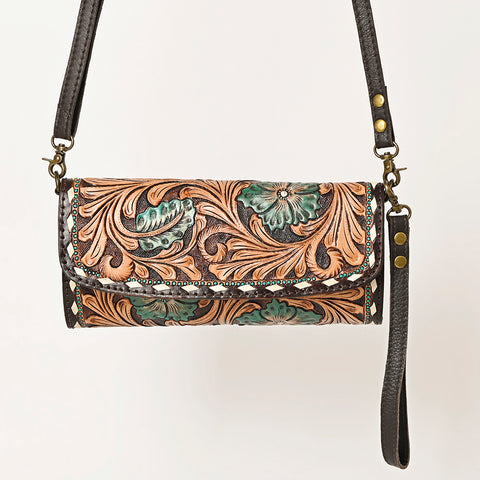 American Darling Hand Tooled Leather Small Cross body Bag Western Purse