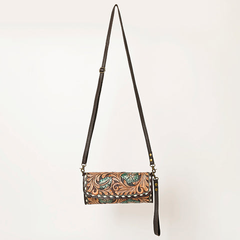 American Darling Hand Tooled Leather Small Cross body Bag Western Purse