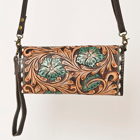 American Darling Hand Tooled Leather Small Cross body Bag Western Purse