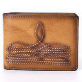 ADBGM529 Suede Western Bifold Wallet - Embroidered Leather Mens Cowboy Wallet