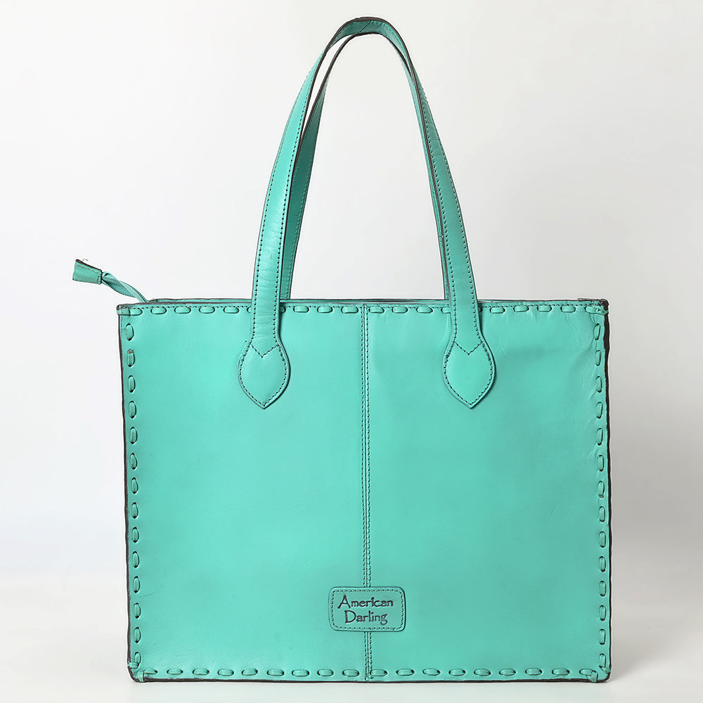 ADBGZ787 Large Hand-Tooled Leather Tote Bag - Full Floral Western Design