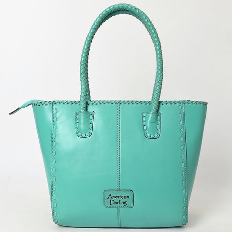 ADBGZ794 Hand-Tooled Leather Western Tote with Braided Handles - American Darling