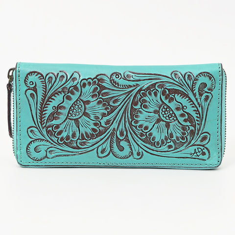 ADBGZ798 Hand-Tooled Genuine Leather Western Organiser - Floral Carving