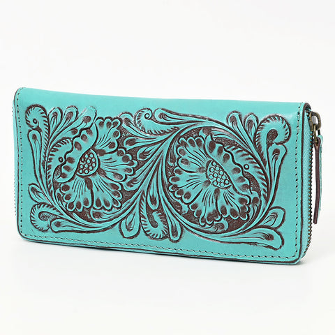 ADBGZ798 Hand-Tooled Genuine Leather Western Organiser - Floral Carving