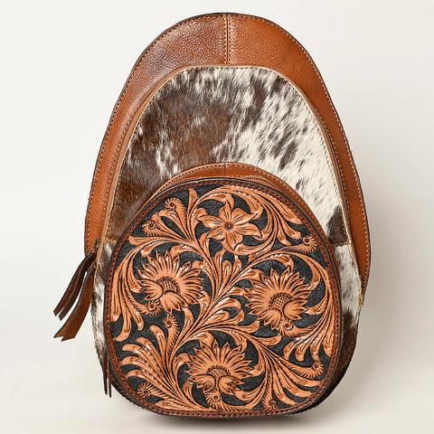 American Darling Western Leather Backpack Hand Tooled Hair-On Cowhide