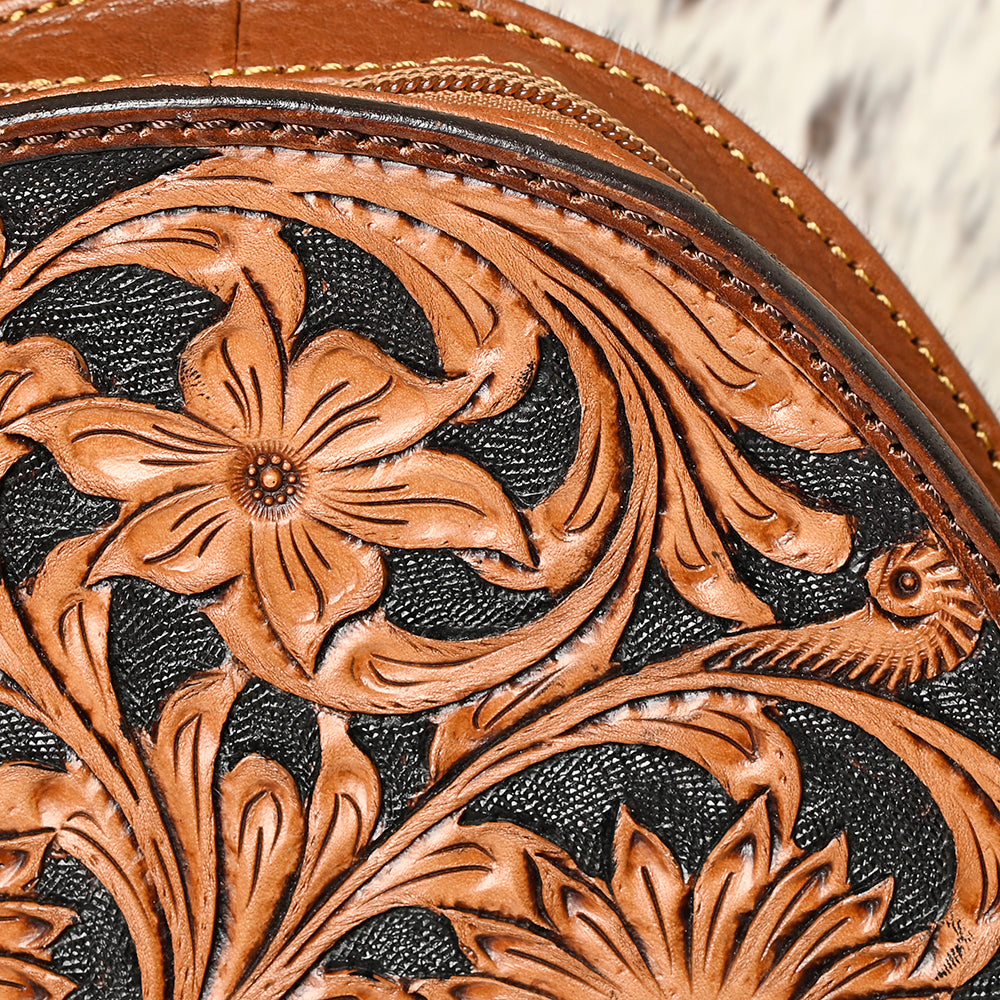 ADBGA507 American Darling Western Cowhide & Tooled Leather Backpack Genuine Leather