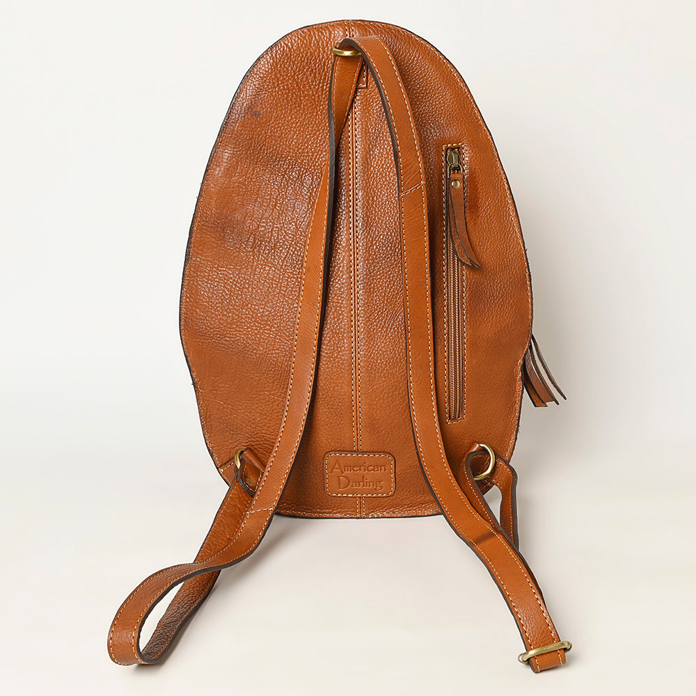 ADBGA507 American Darling Western Cowhide & Tooled Leather Backpack Genuine Leather