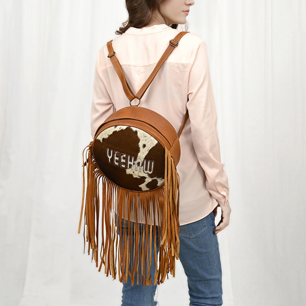 ADBG1400 Backpack Hair on Genuine Western Leather Women Bag