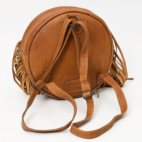 American Darling Western Hair-On Cowhide Fringe Backpack Bag with Genuine Leather by American Darling